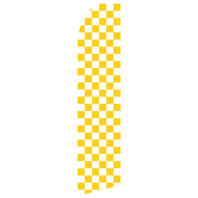 Yellow and White Checkered Econo Stock Flag