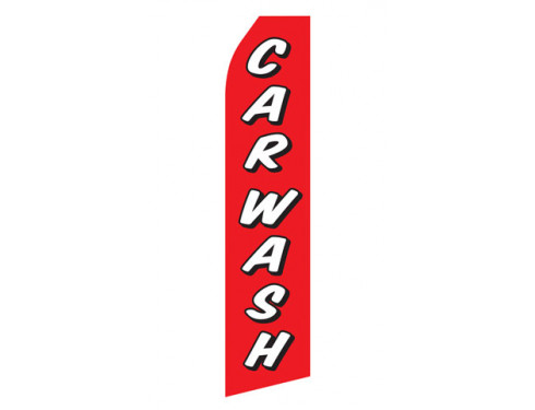 Red Car Wash Econo Stock Flag