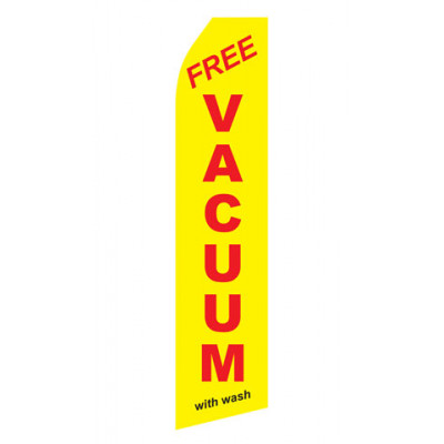 Yellow Free Vacuum With Wash Econo Stock Flag