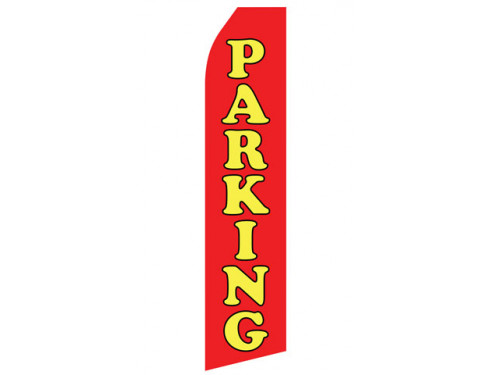Red Parking Econo Stock Flag
